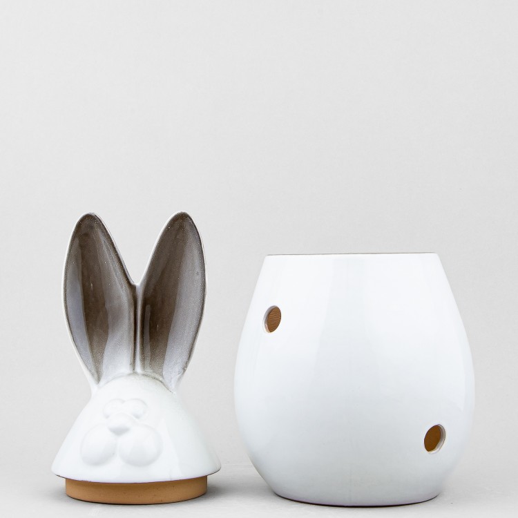 Банка для хранения 1.8 л ф. Кролик. Белый с серыми ушами в Москве