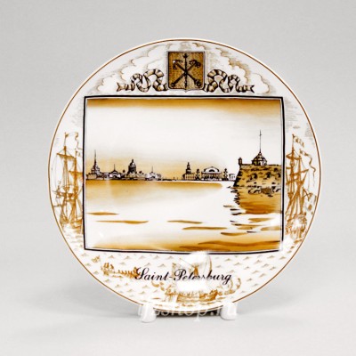 Декоративная тарелка 19.5 см рис. Град Петров