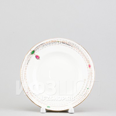 Тарелка плоская 15.5 см ф. Гладкая рис. Золотой медальон